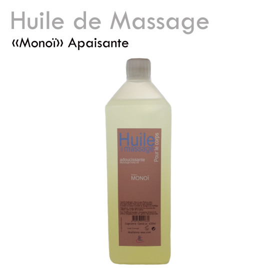 Huile apaisante "Monoï" massage relaxante fondante détente délicate