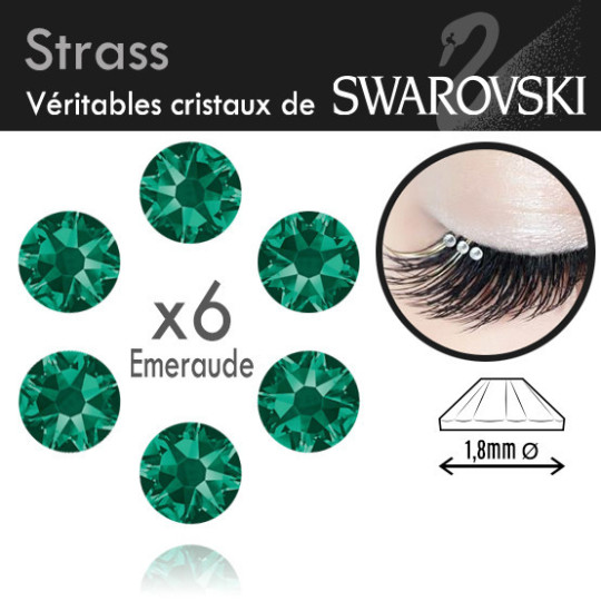 6 Cristaux de Swarovski - Émeraude