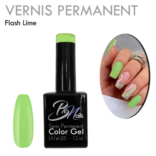 Vernis Semi Permanent Ultra Haute Tenue et Couvrance Optimale. Couleur Tendance Vert Fluo Clair - Meilleur Qualité