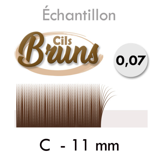 Échantillon de Cils BRUNS pour un effet naturel irrésistible ! Volume Russe 0.07 C 11mm