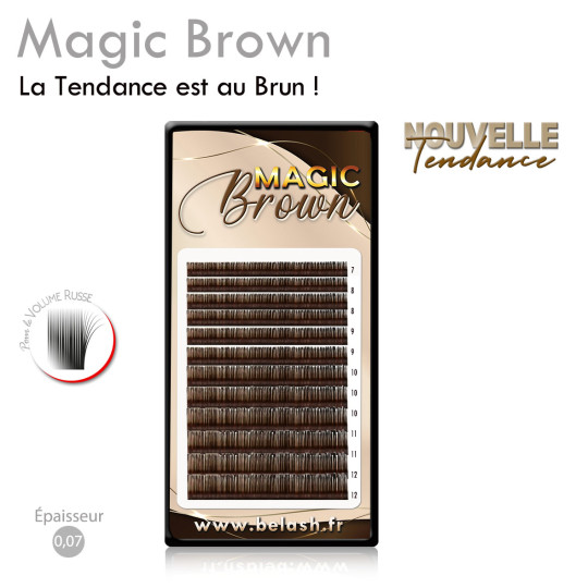 Extension de Cils Magic Bown spécial Volume Russe, en 0.07 ou 0.05 !  La tendance du BRUN pour un regard subtilement souligné