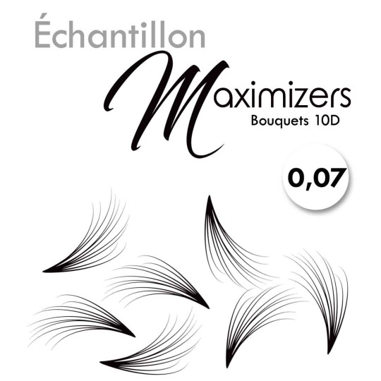 Échantillon de Cils, Découvrez les bouquets préfaits Maximizer en 10D pour extensions de cils