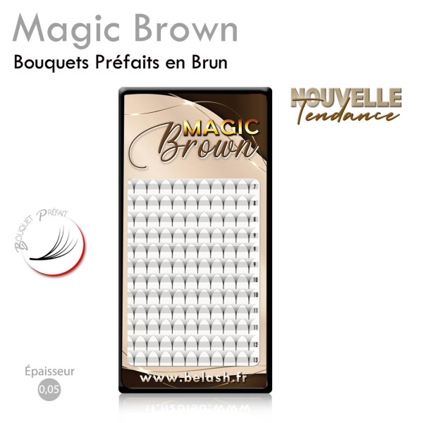 Extension de Cils Magic Bown spécial Volume Russe, Bouquets Préfaits Fan 9D !  La tendance du BRUN