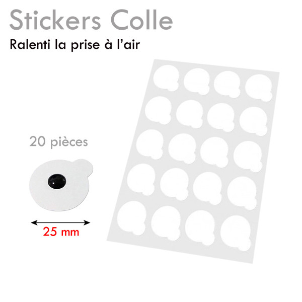 Stickers 25 mm pour Colle Extension de Cils, ralenti le séchage de la colle, jetable, hygiène Pierre de Jade